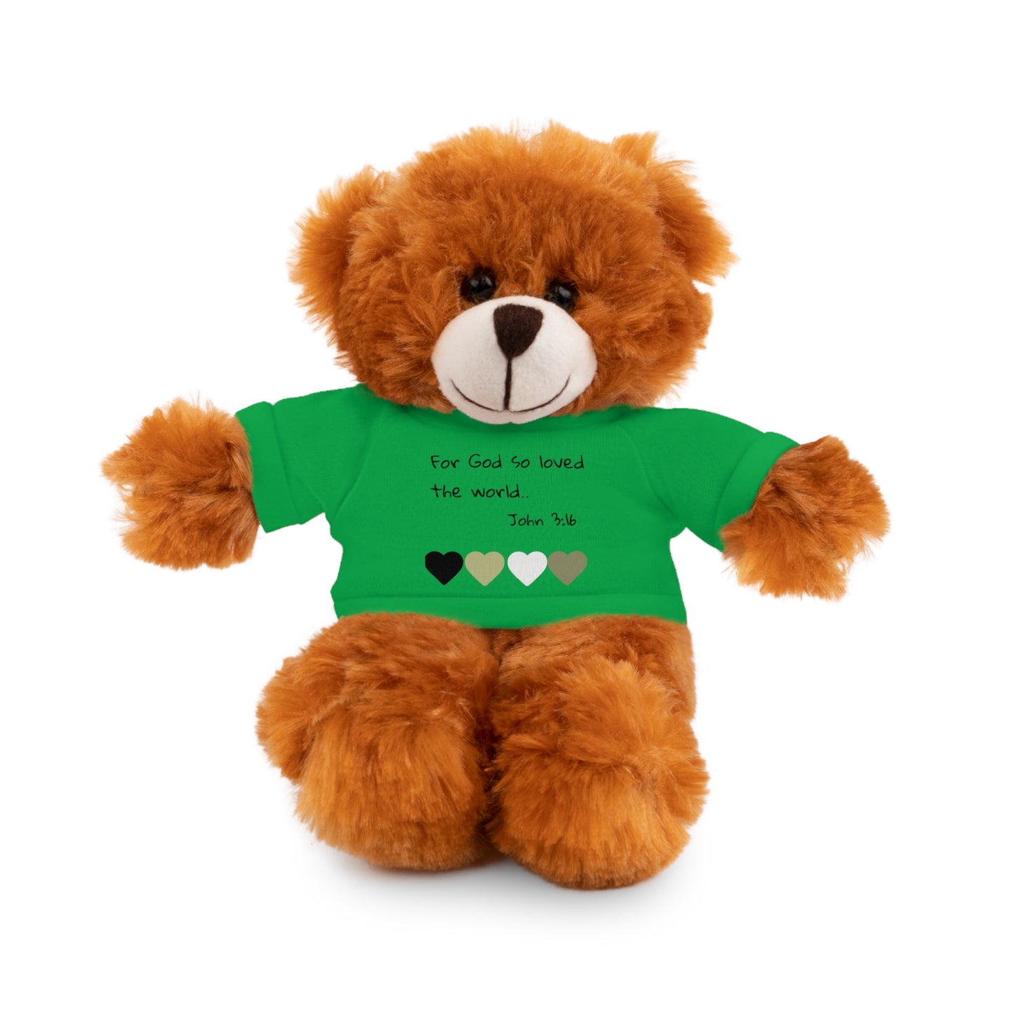 Christan Plush Toy, John 3:16  — Stuffed Animal with 'I Am a Child of God' T‑Shirt
