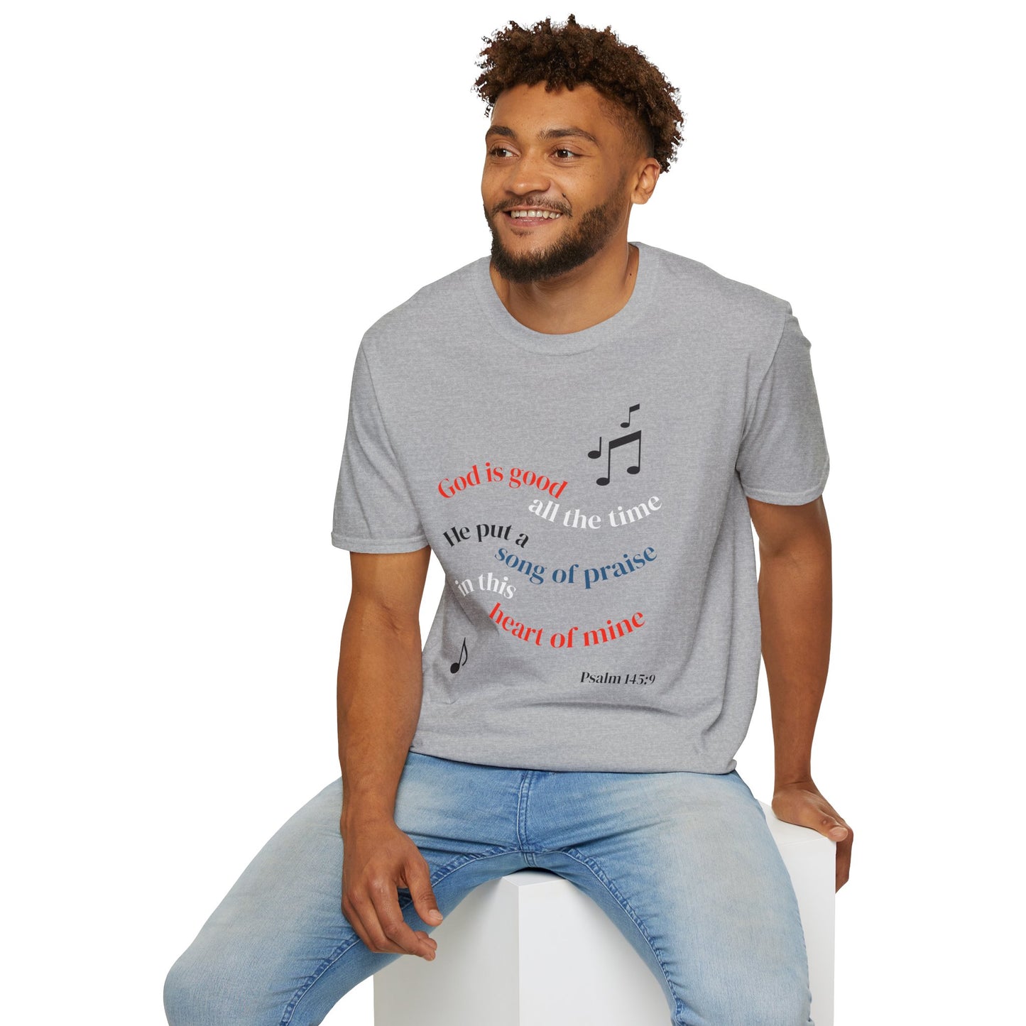 Christian Music T-Shirt — "God is good" Psalm 145:9 Worship Tee
