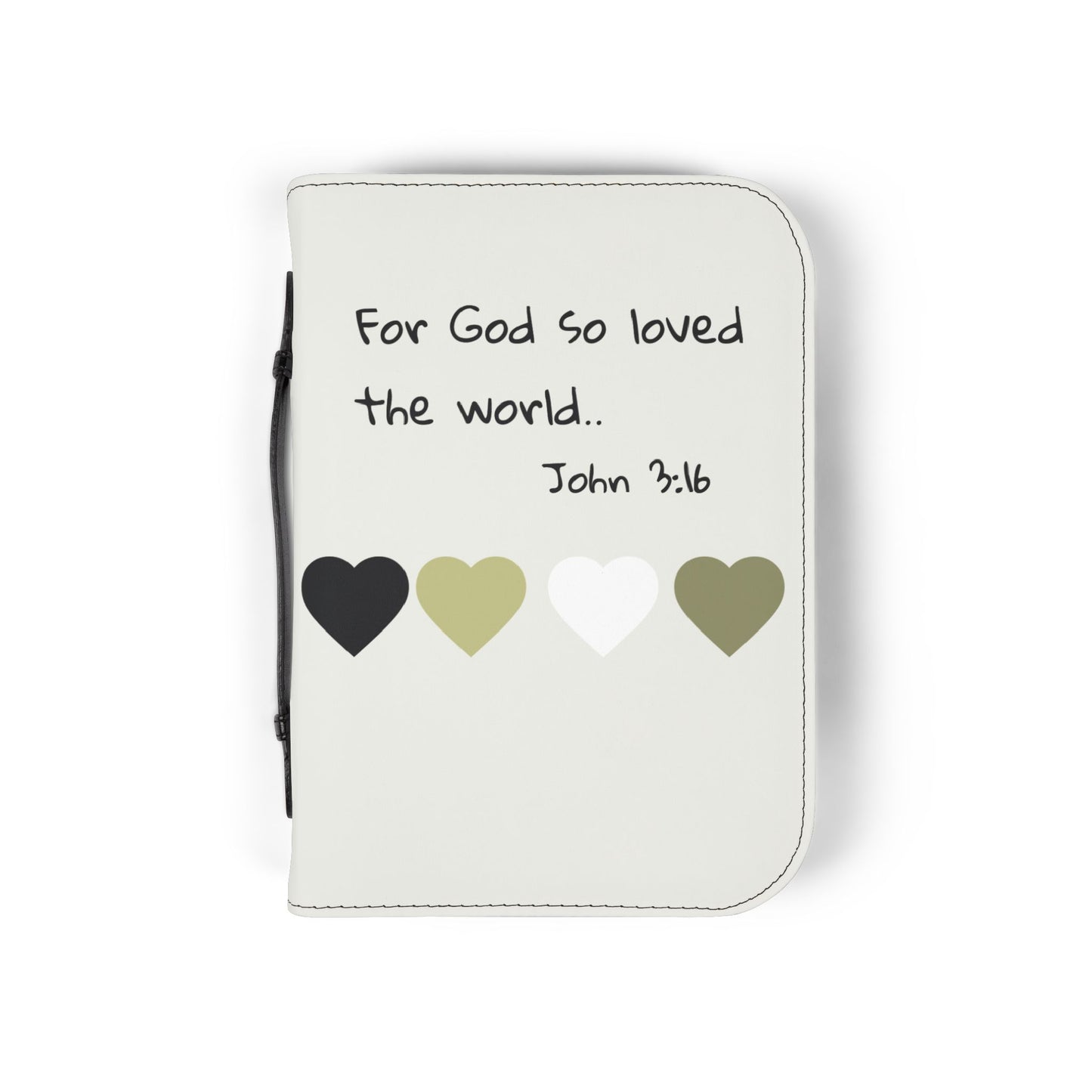 Bible Cover — "For God so loved the world... John 3:16" Heart Design
