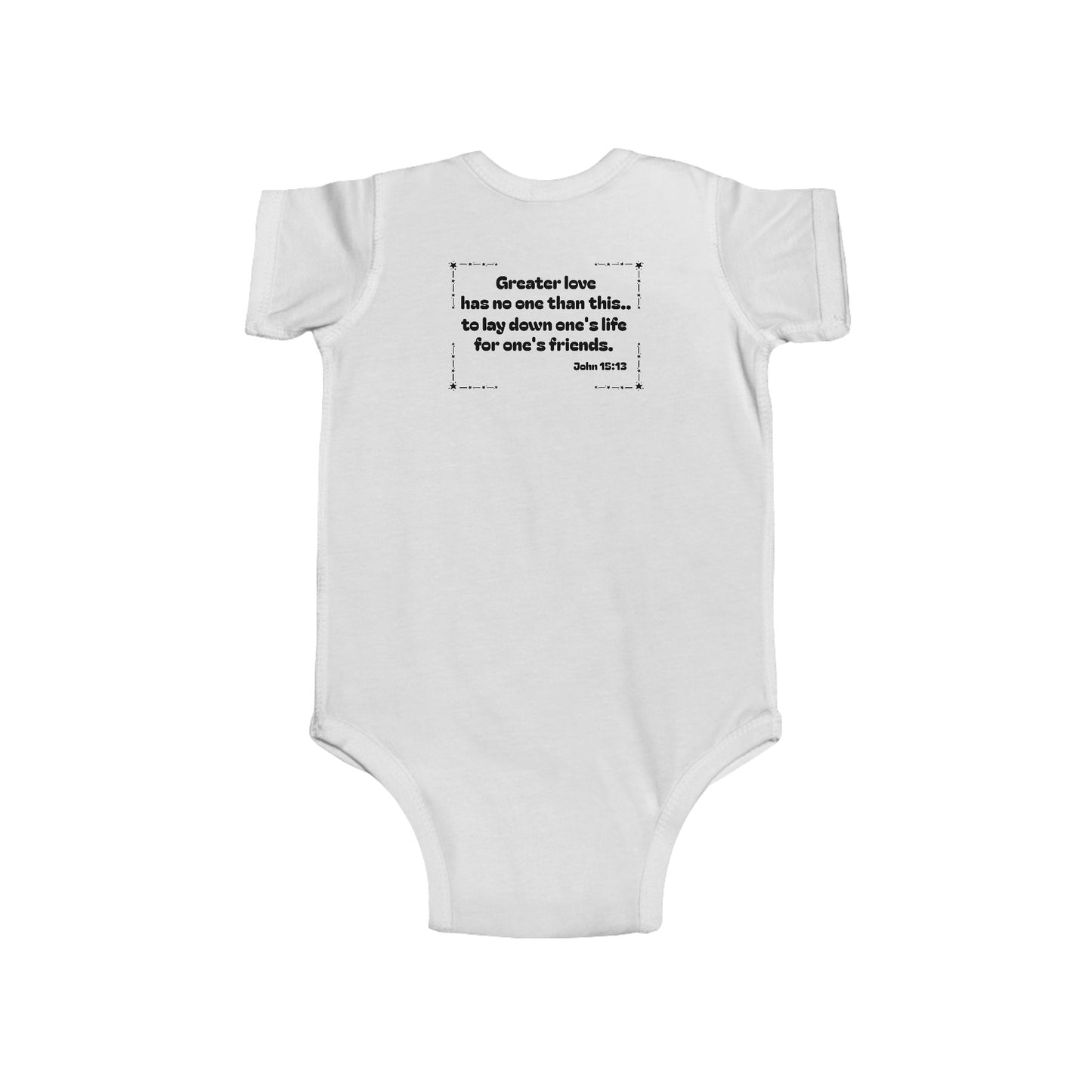 Christian Infant Bodysuit - Hero Vehicles Baby Onesie (John 15:13)