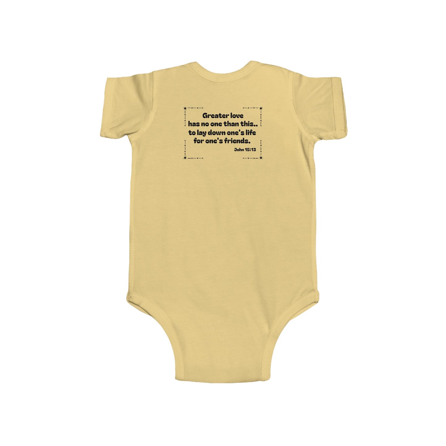 Christian Infant Bodysuit - Hero Vehicles Baby Onesie (John 15:13)