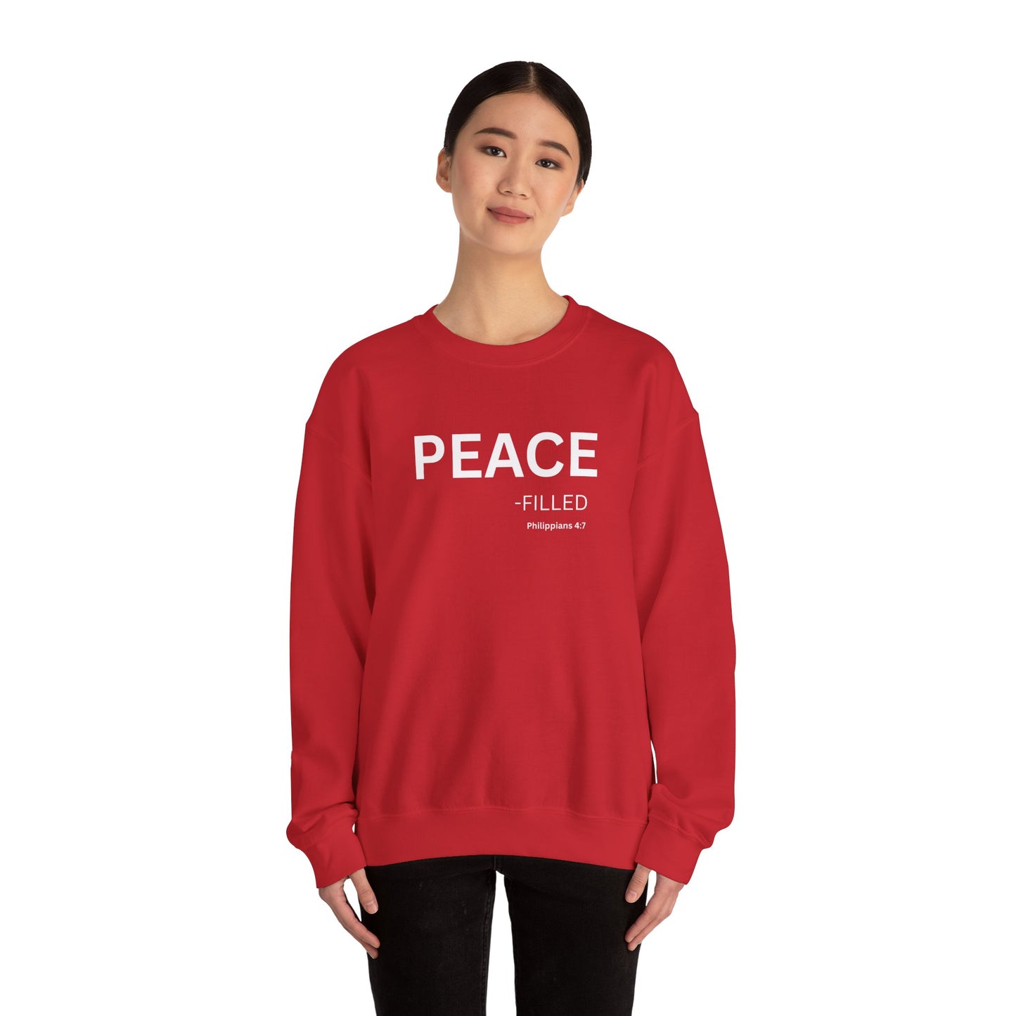 PEACE-filled Sweatshirt | Chritian Unisex clothing ( Philippians 4:7)