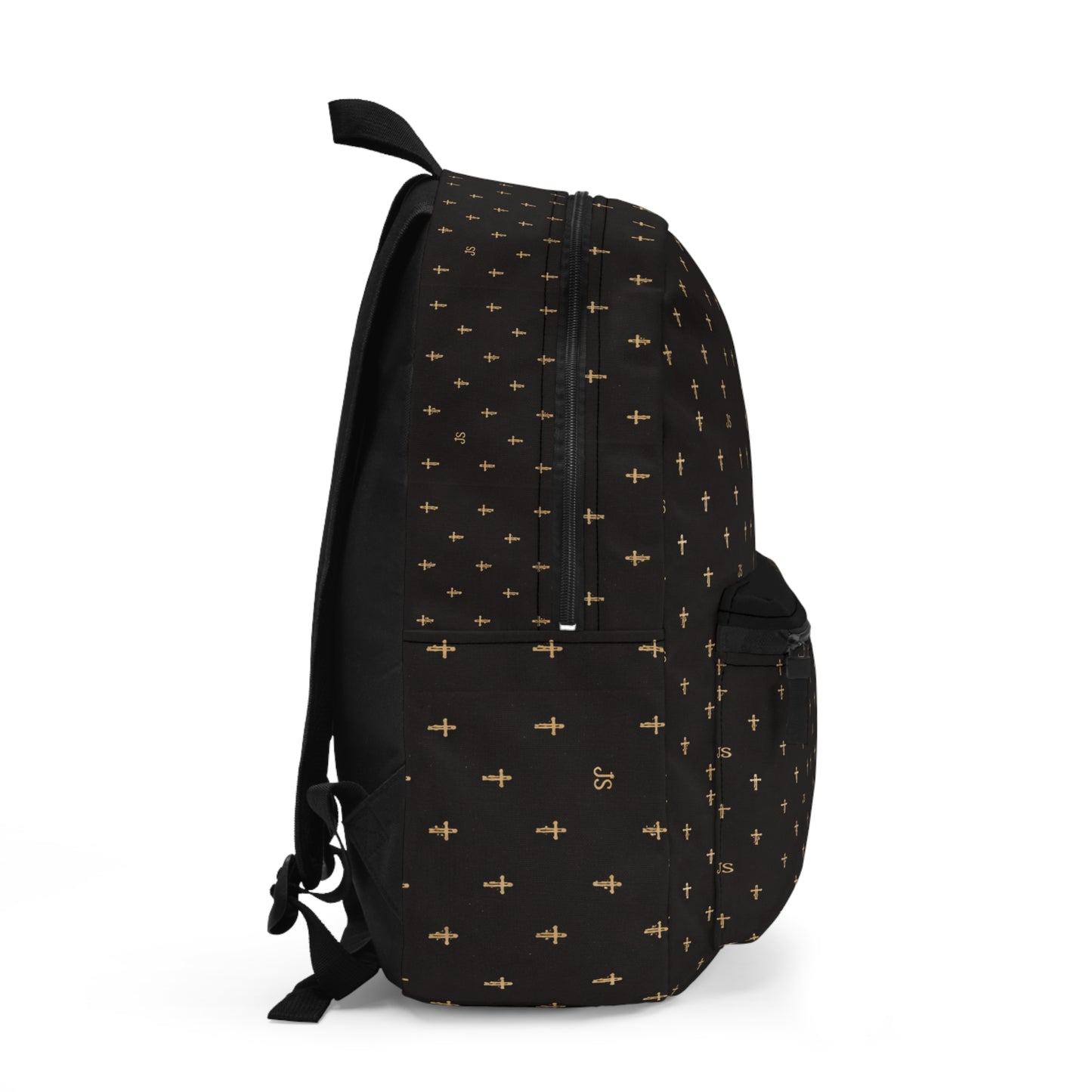 Joyfully Saved Floral Cross Backpack — Black Christian School Bag