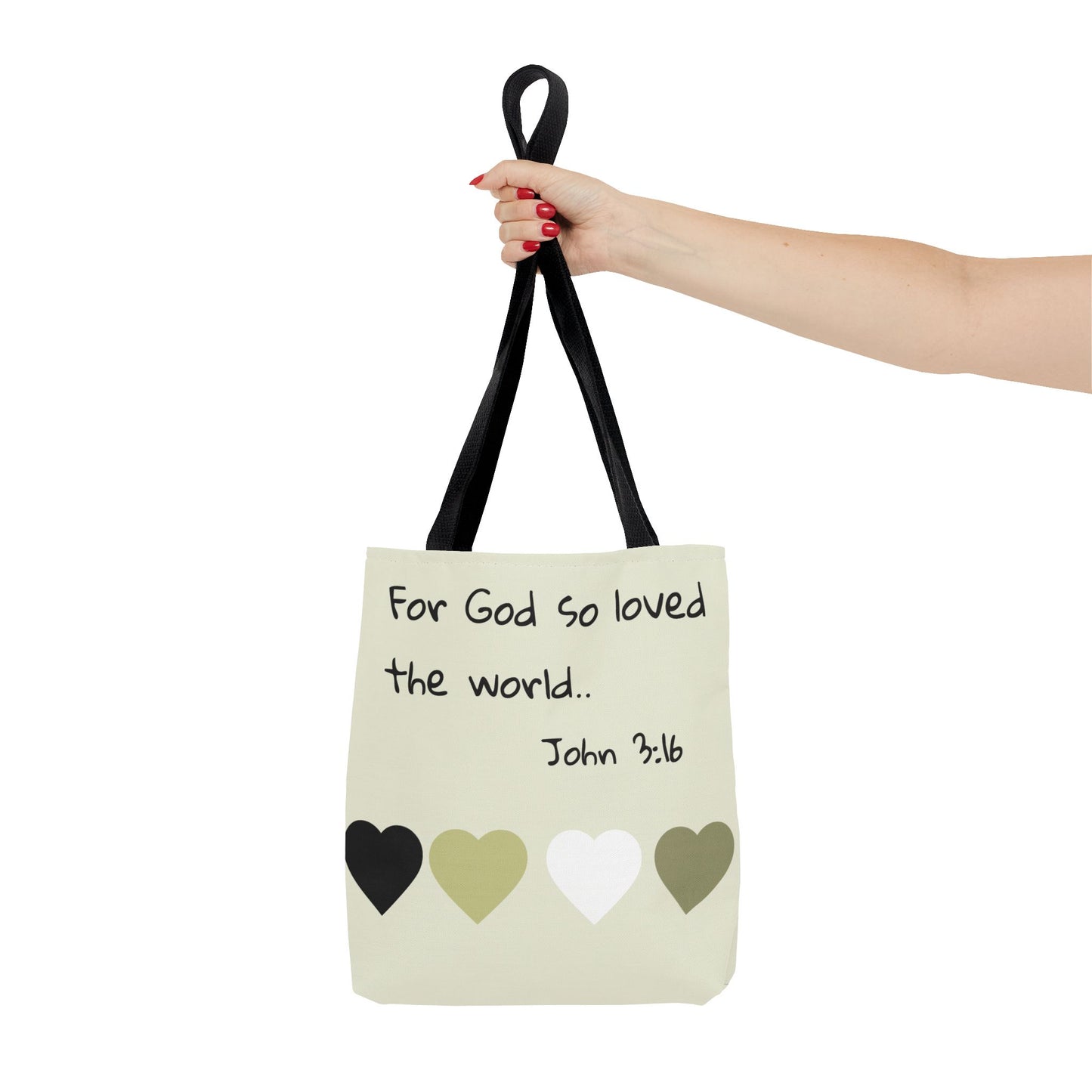 John 3:16 Scripture Tote Bag — "For God so loved the world" Religious Canvas Tote