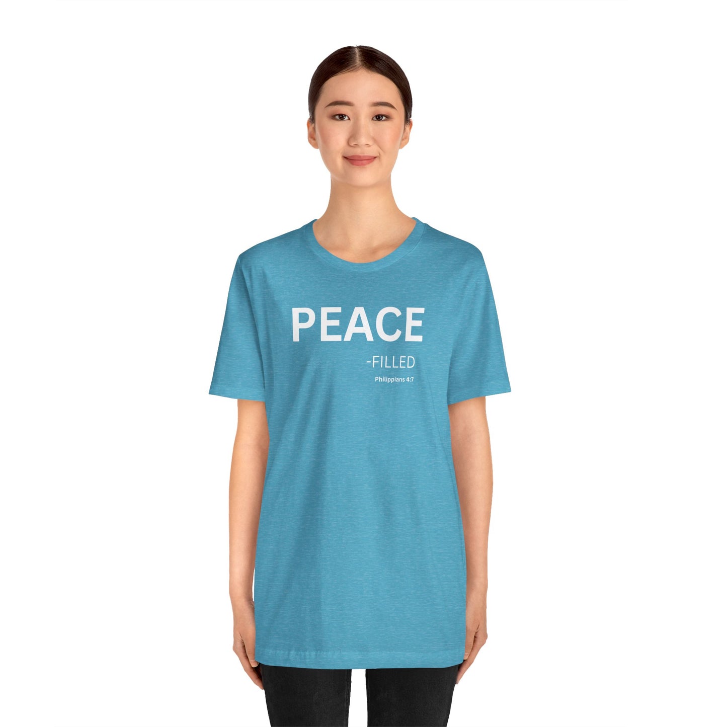PEACE - filled - (Philippans 4:7)Philippians 4:7 (NIV)  | Christian Statement T-Shirt