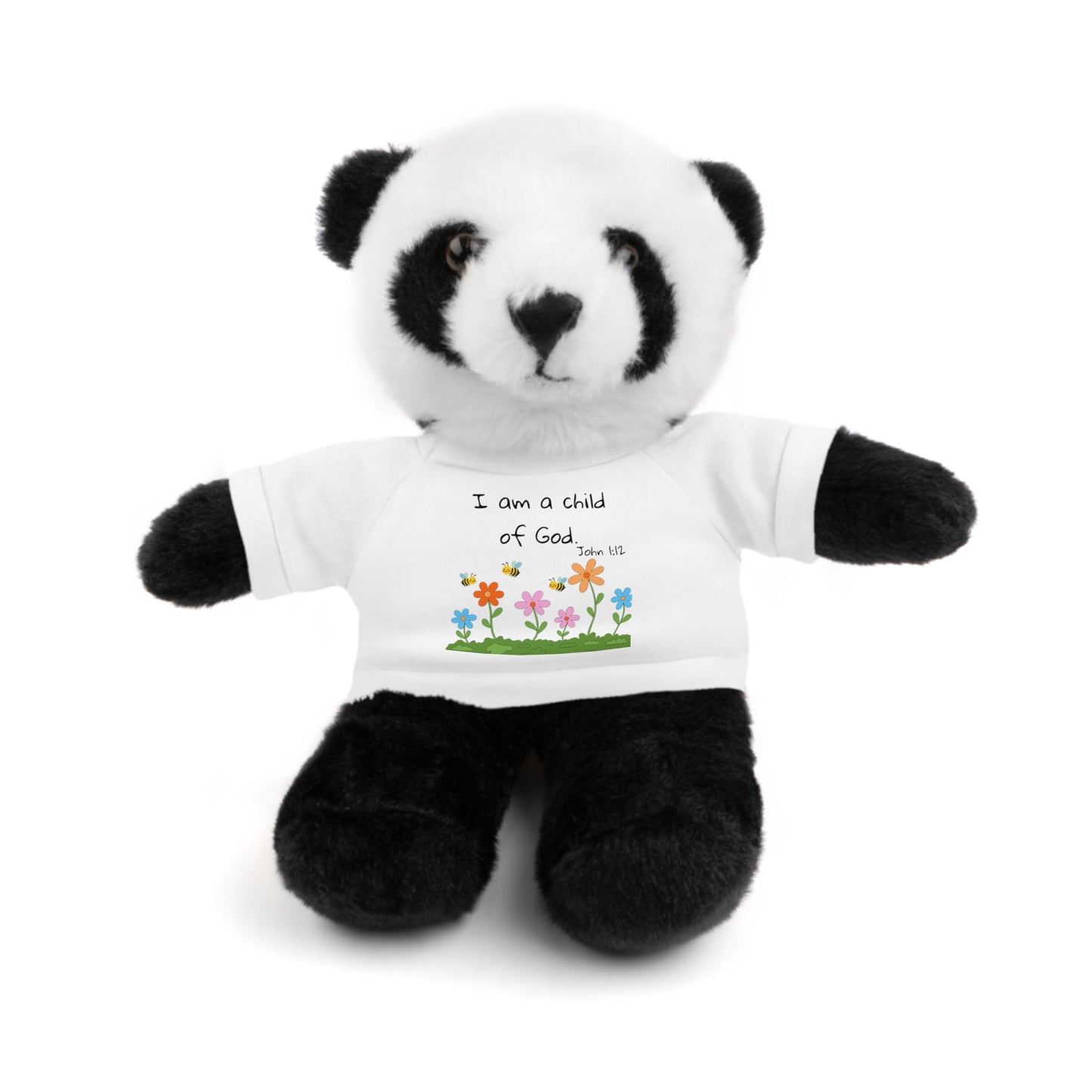 Christan Plush Toy, John 1:12  — Stuffed Animal with 'I Am a Child of God' T‑Shirt