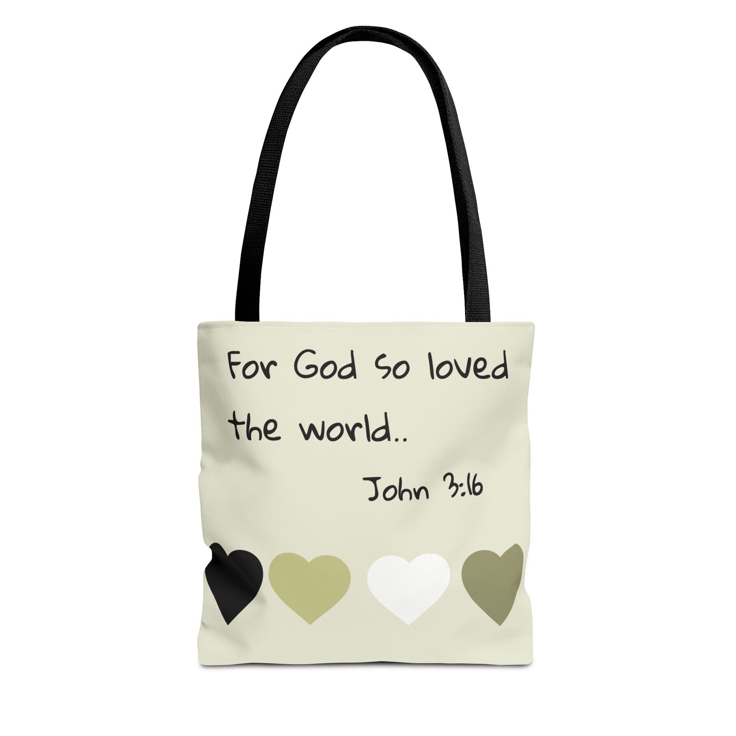 John 3:16 Scripture Tote Bag — "For God so loved the world" Religious Canvas Tote