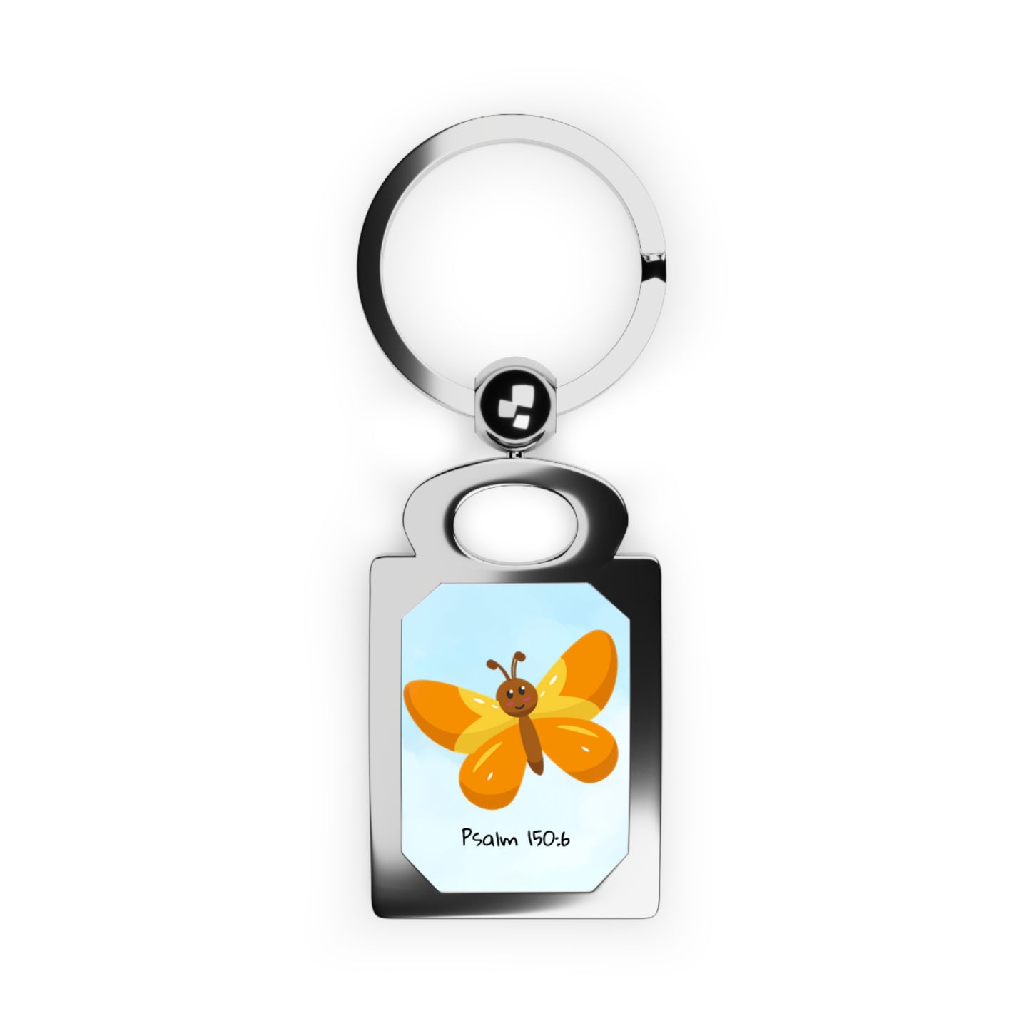 Butterfly Psalm 150:6 Rectangle Keyring