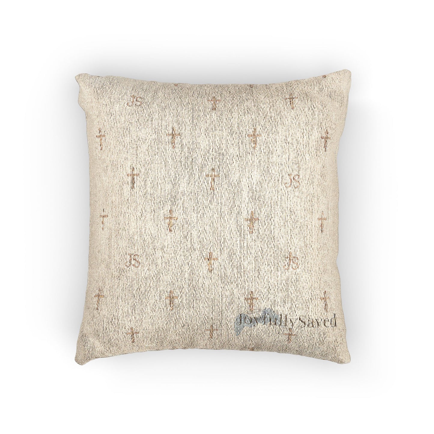Woven Decorative Pillow — Neutral Grid Textured Throw Cushion