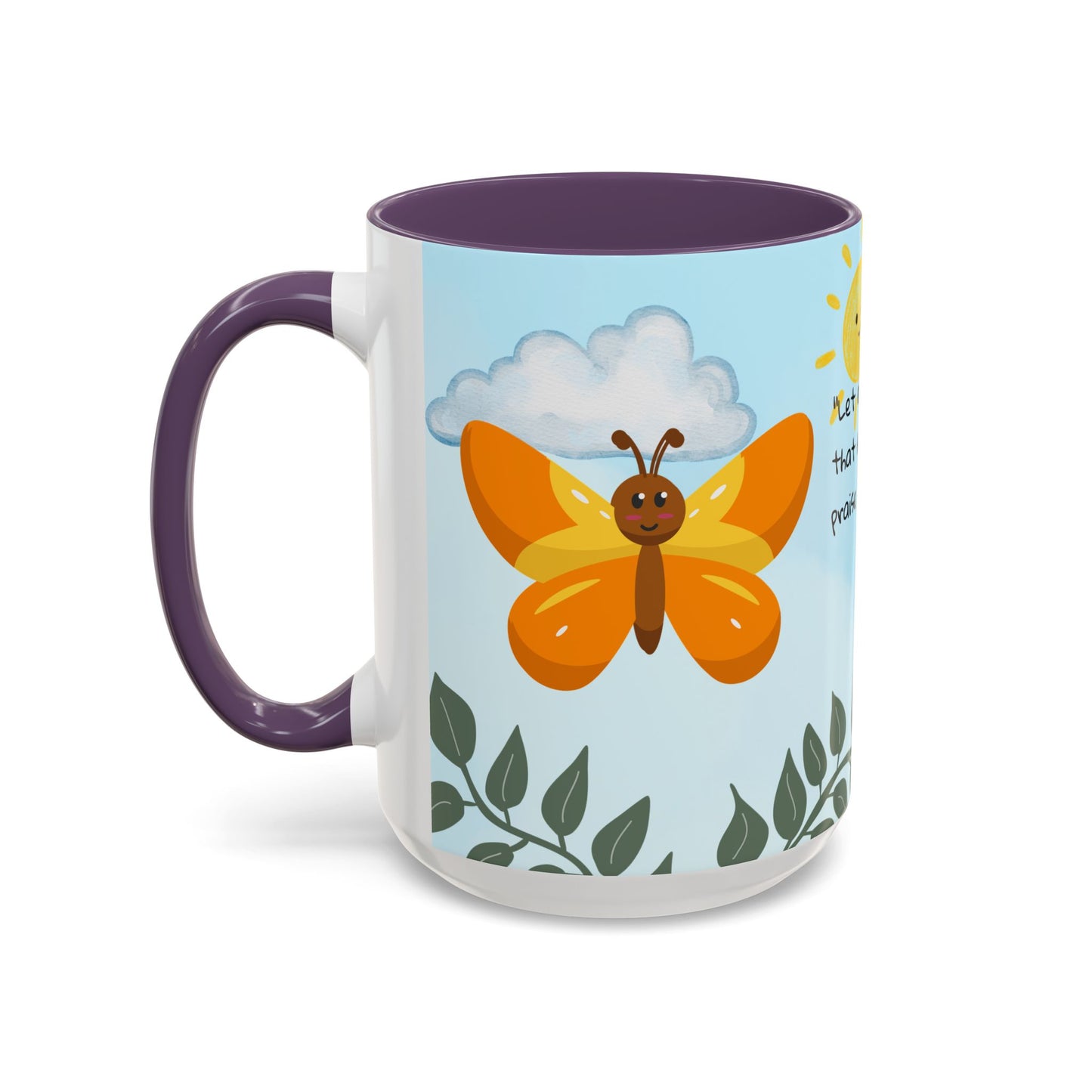 Butterfly Coffee Mug — Christian Ceramic Mug (Psalm 150:6)