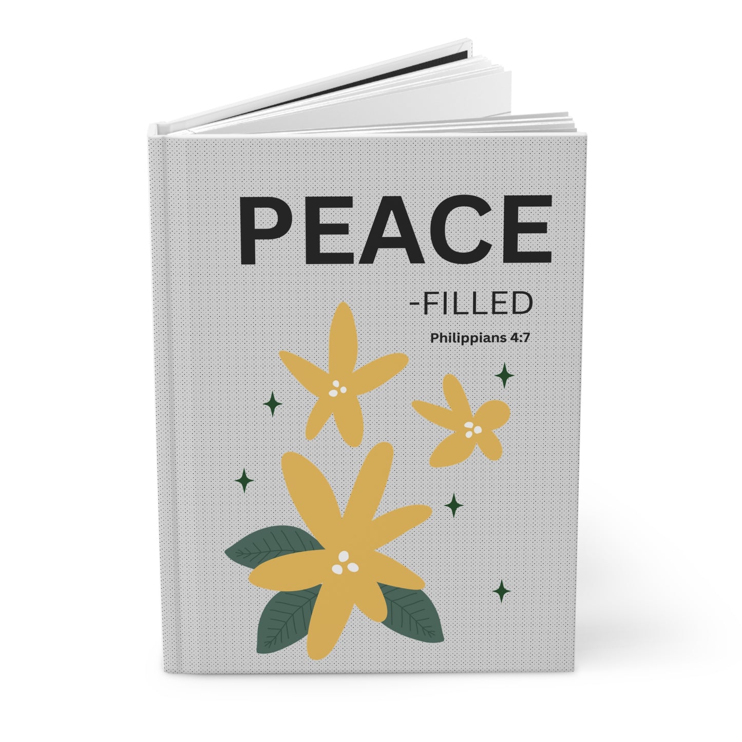 Peace - filled  Philippians 4:7 Hardcover Journal — Christian Inspirational Notebook, religious gift