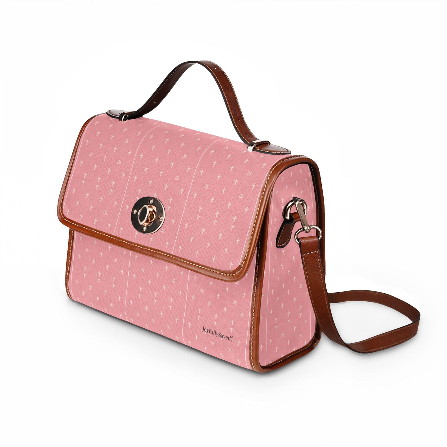 Signature Cross Canvas Tote — Waterproof Pink Bag