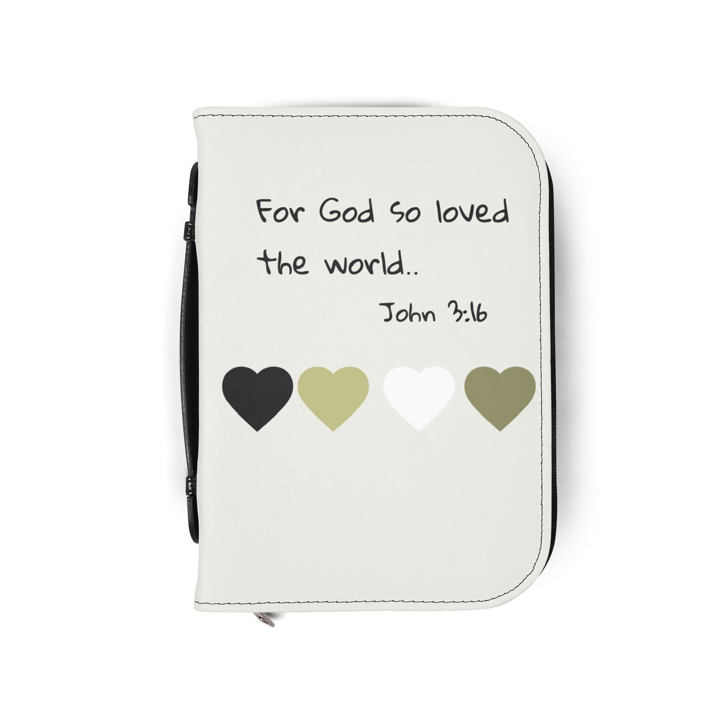 Bible Cover — "For God so loved the world... John 3:16" Heart Design