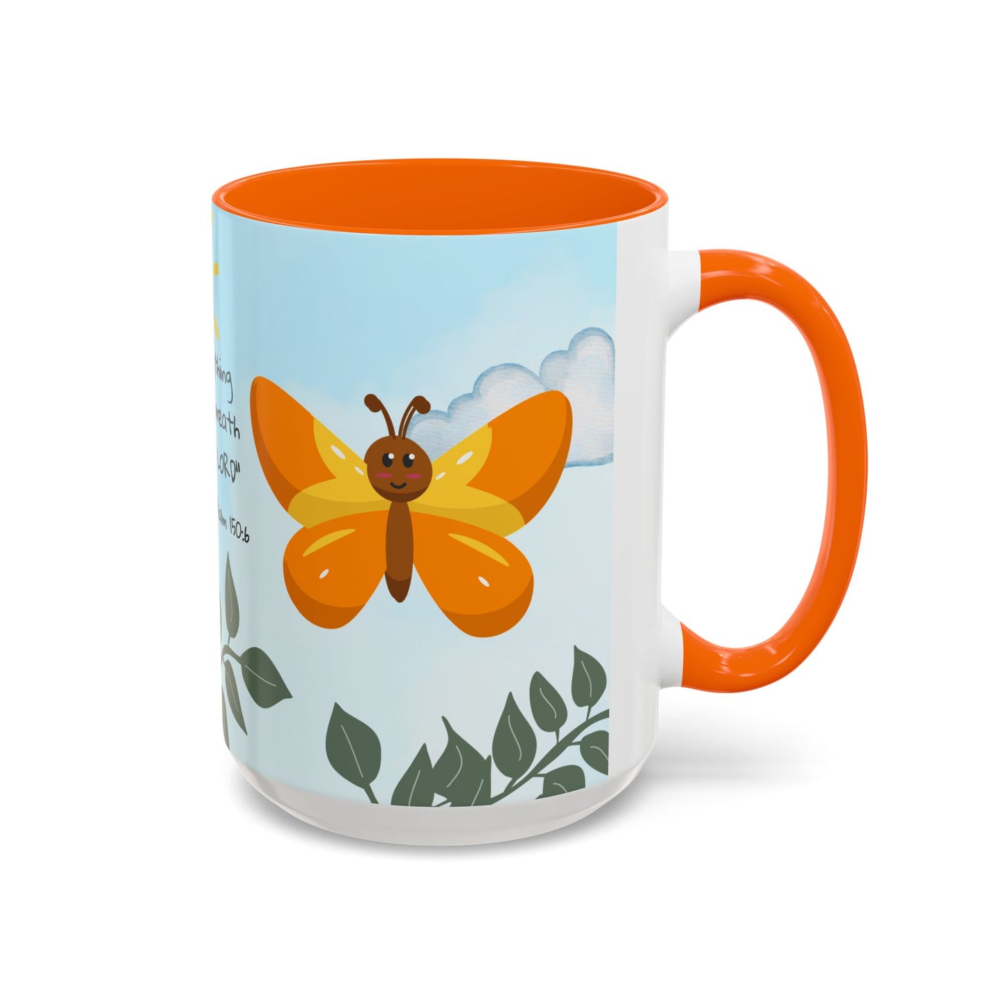 Butterfly Coffee Mug — Christian Ceramic Mug (Psalm 150:6)