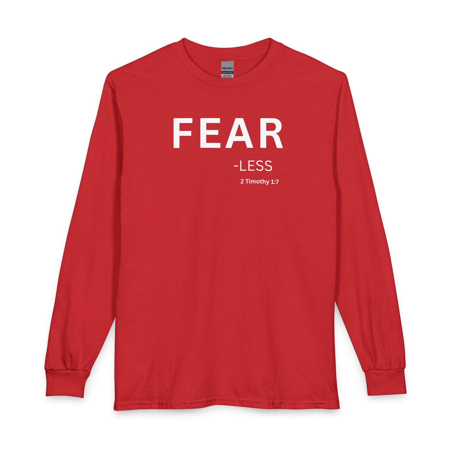 Fear-Less Long Sleeve Tee – Christian Shirt (2 Timothy 1:7)