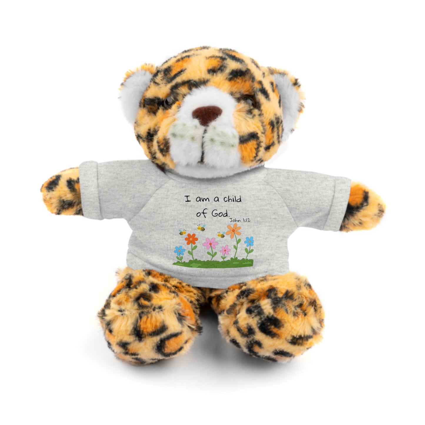 Christan Plush Toy, John 1:12  — Stuffed Animal with 'I Am a Child of God' T‑Shirt