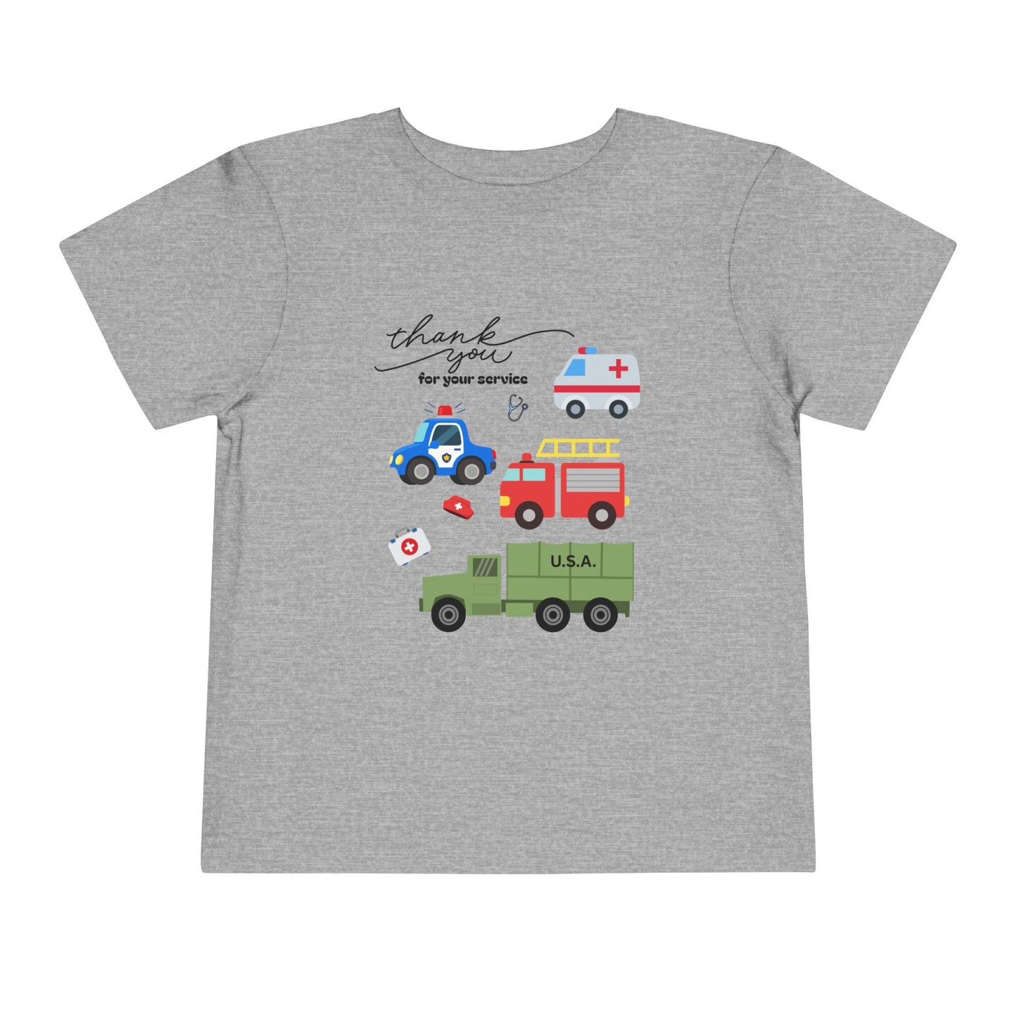 Christian Toddler Tee — Emergency Vehicle Graphics (John 15:13)