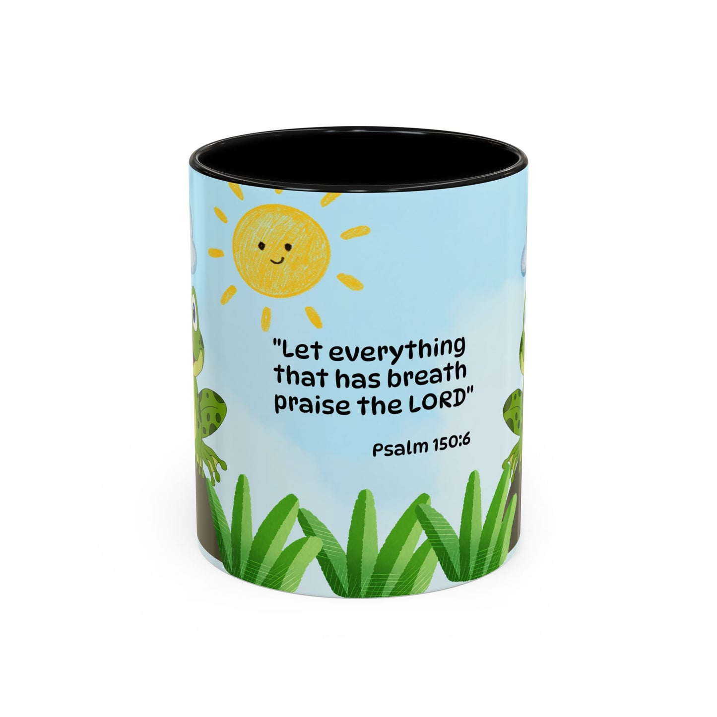 Frog Coffee Mug — Christian Ceramic Mug (Psalm 150:6)