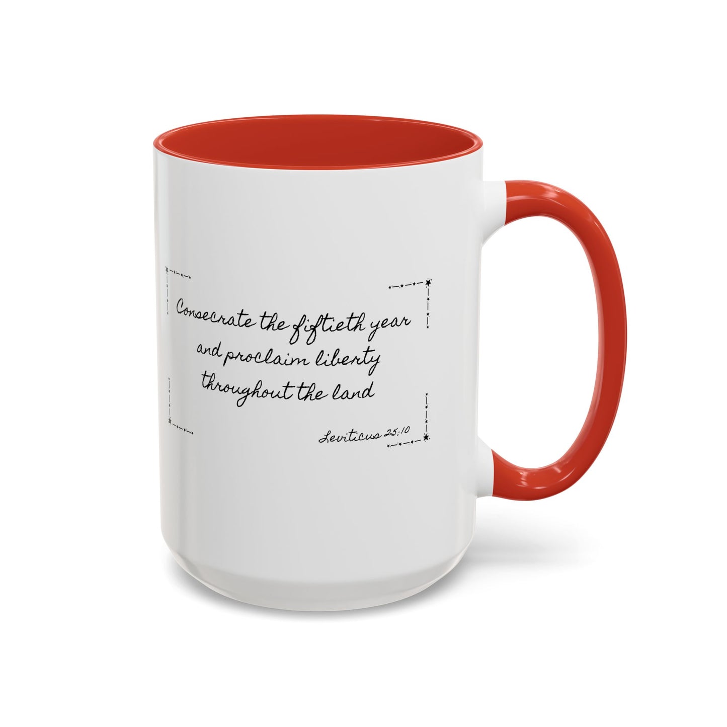 Accent Coffee Mug —  Scripture Patriotic 250th USA Anniversary (Leviticus 25:10)