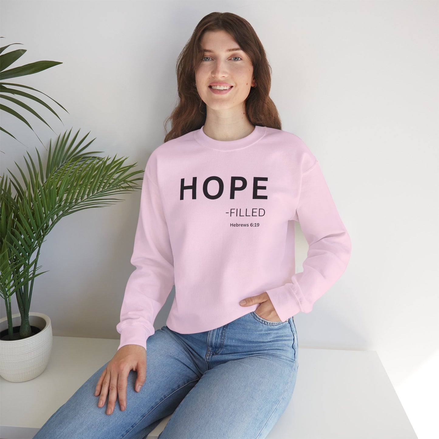 HOPE-filled Sweatshirt | Chritian Unisex clothing (Hebrews 6:19)