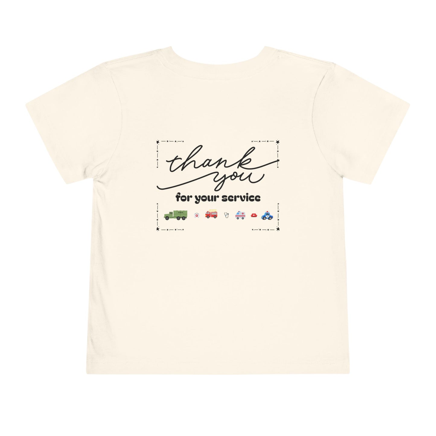 Christian Toddler Tee — Military Truck Graphic (John 15:13)