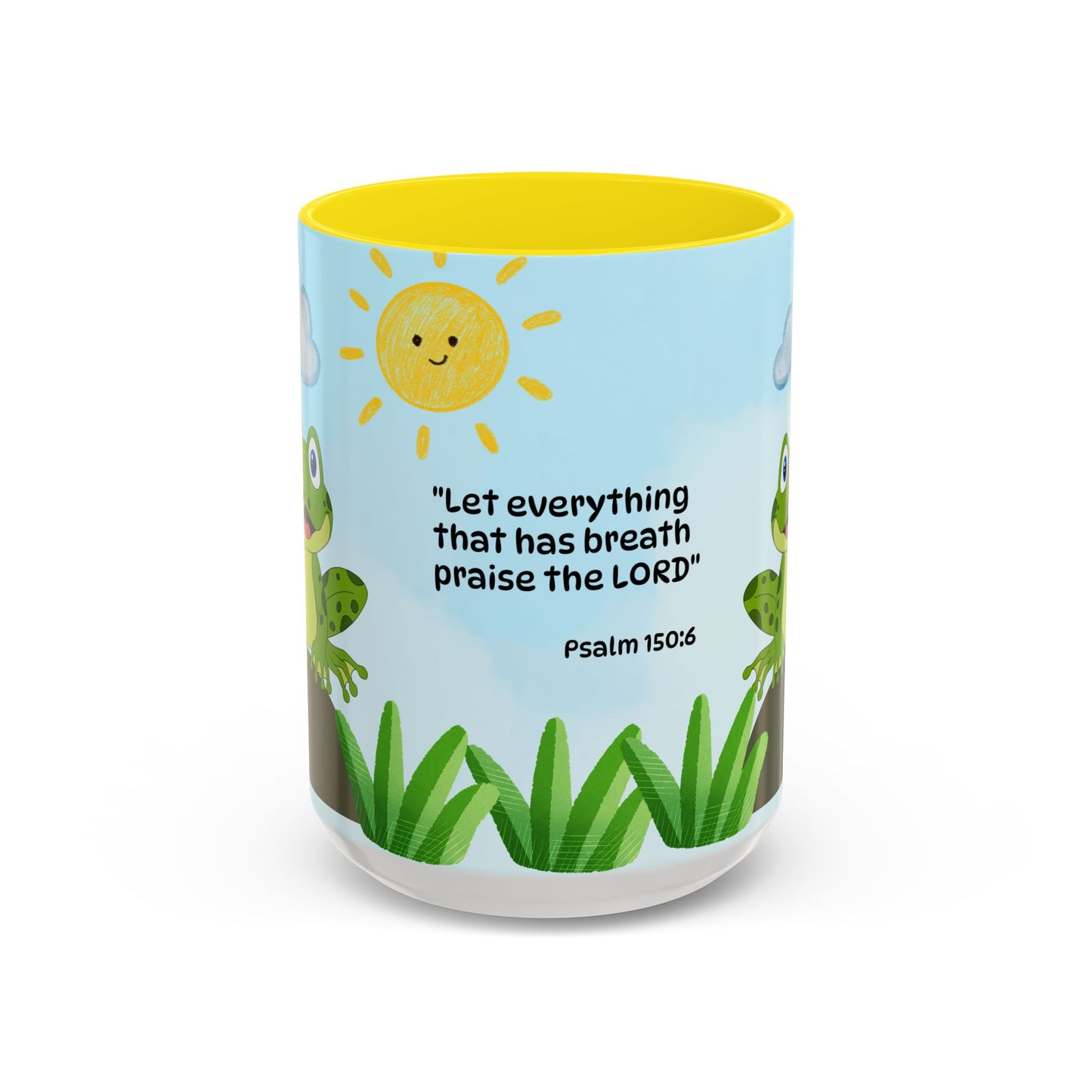 Frog Coffee Mug — Christian Ceramic Mug (Psalm 150:6)