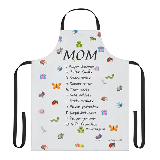Mom Garden Bugs Apron — Christian Gift with Proverbs Scripture