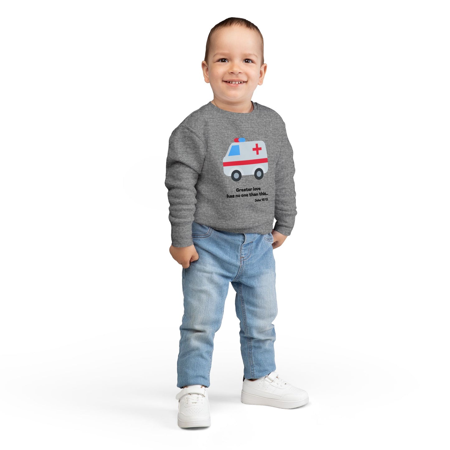 Christian Toddler Sweatshirt • Ambulance Kids Pullover (John 15:13)