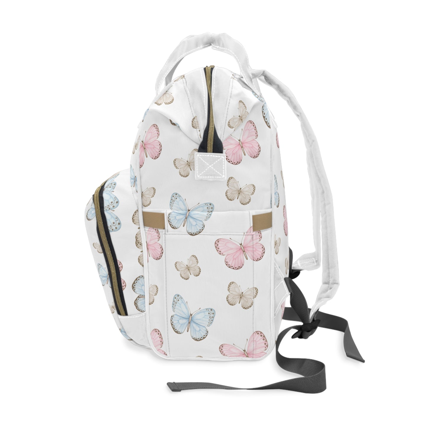Pastel Butterfly Diaper Backpack — Christian Diaper Bag (2 Corinthians 5:17)