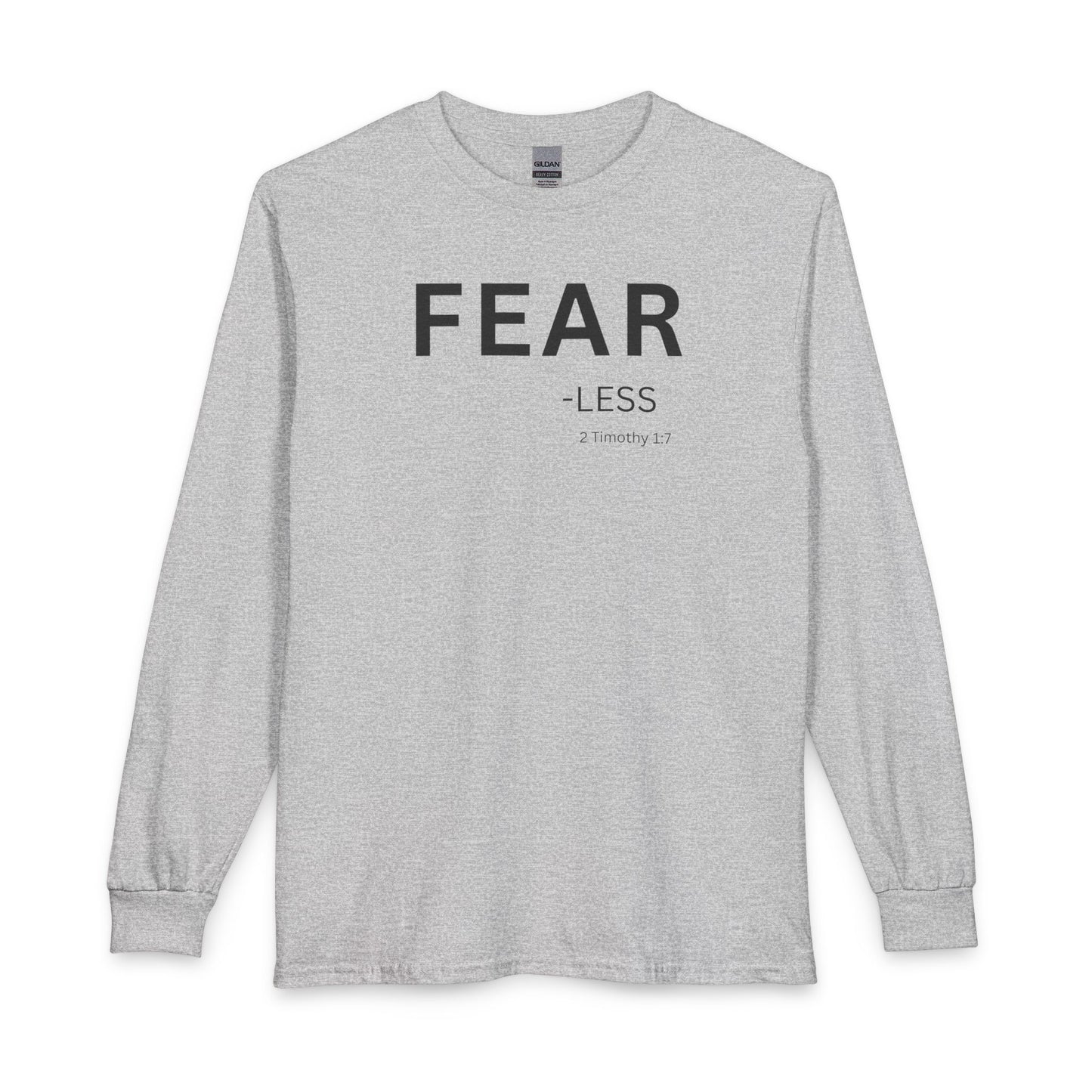 Fear-Less Long Sleeve Tee – Christian Shirt (2 Timothy 1:7)