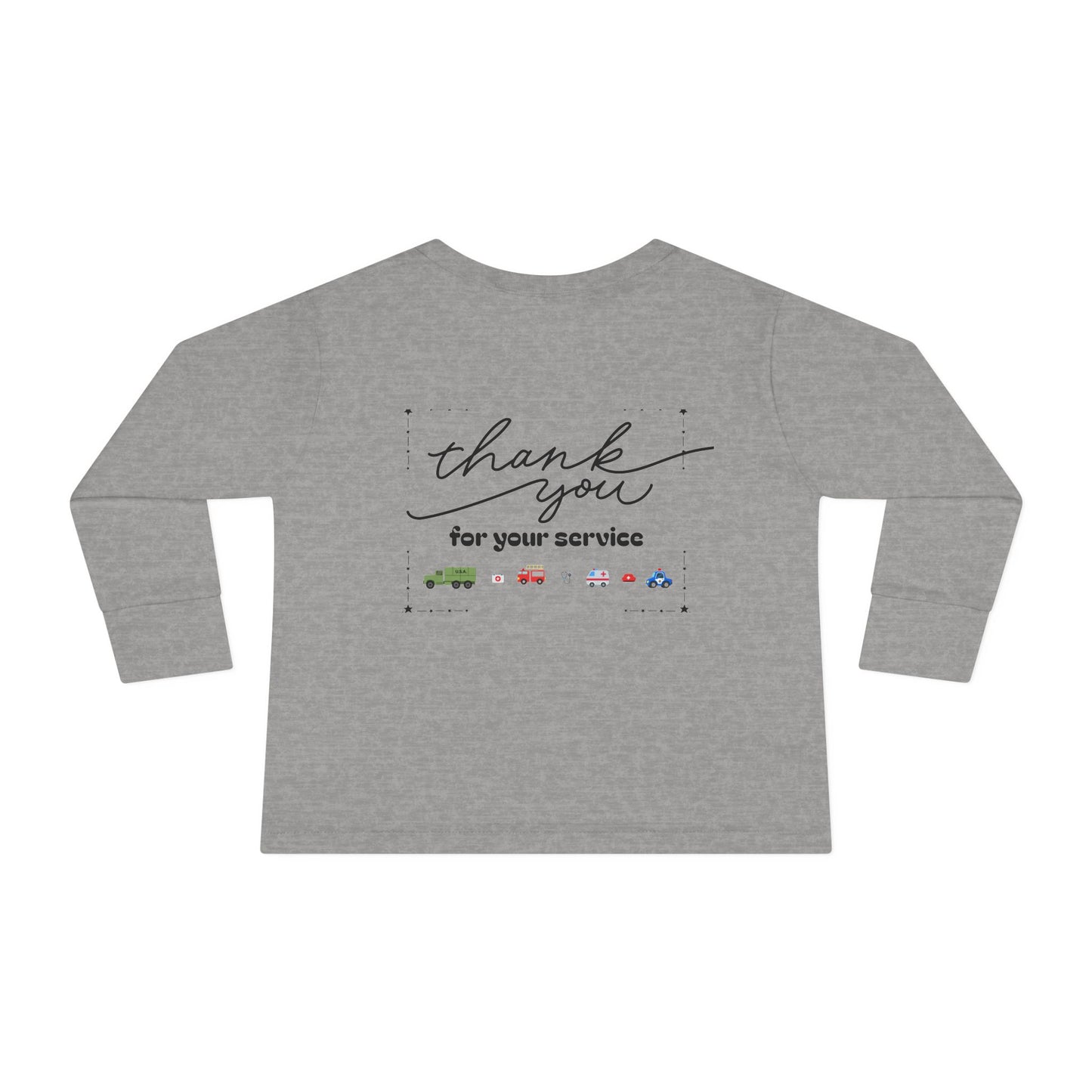 Christian Toddler Long Sleeve Tee — Fire Truck Kids Shirt (John 15:13)