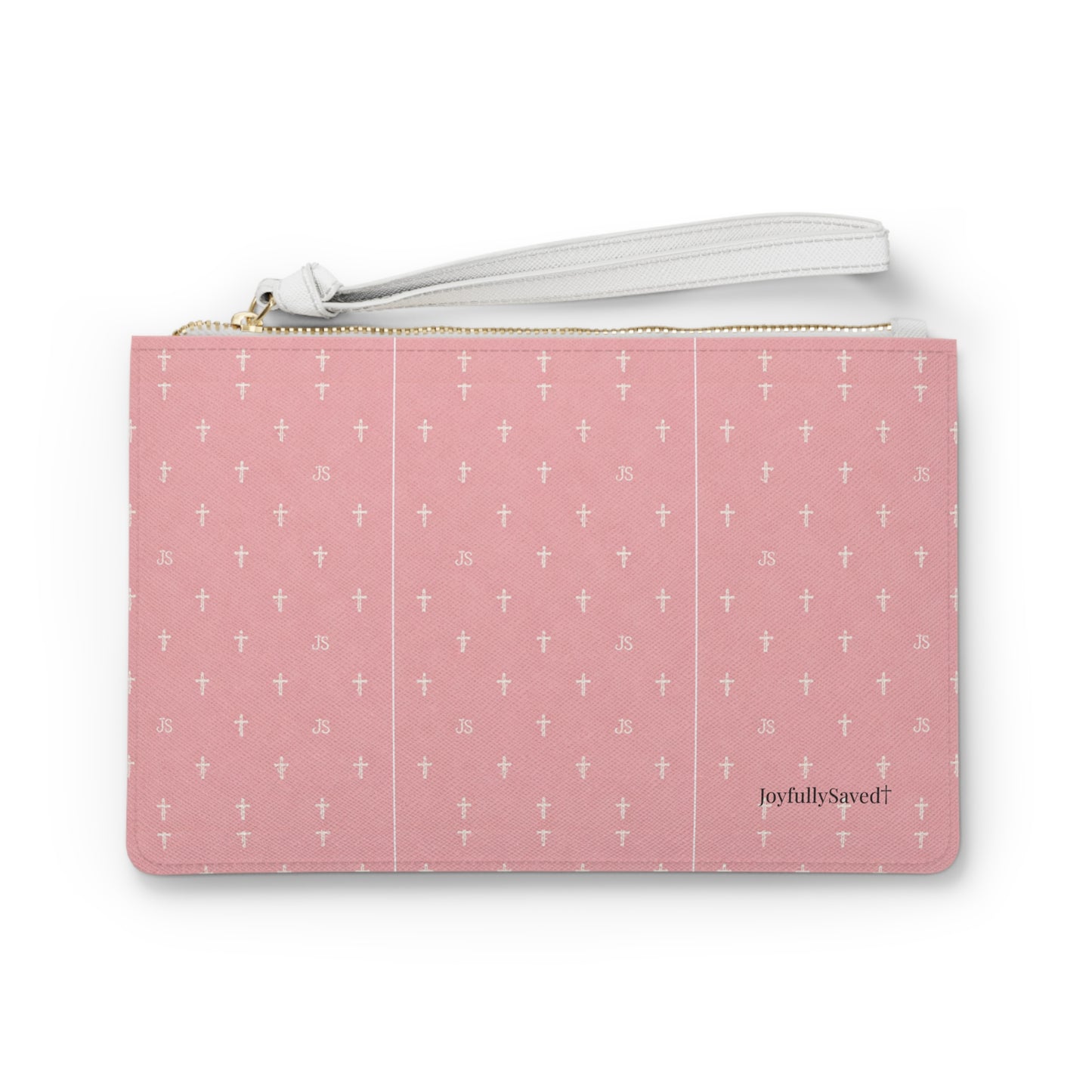 Christian Pattern Wristlet Clutch — Pink, with wrist strap