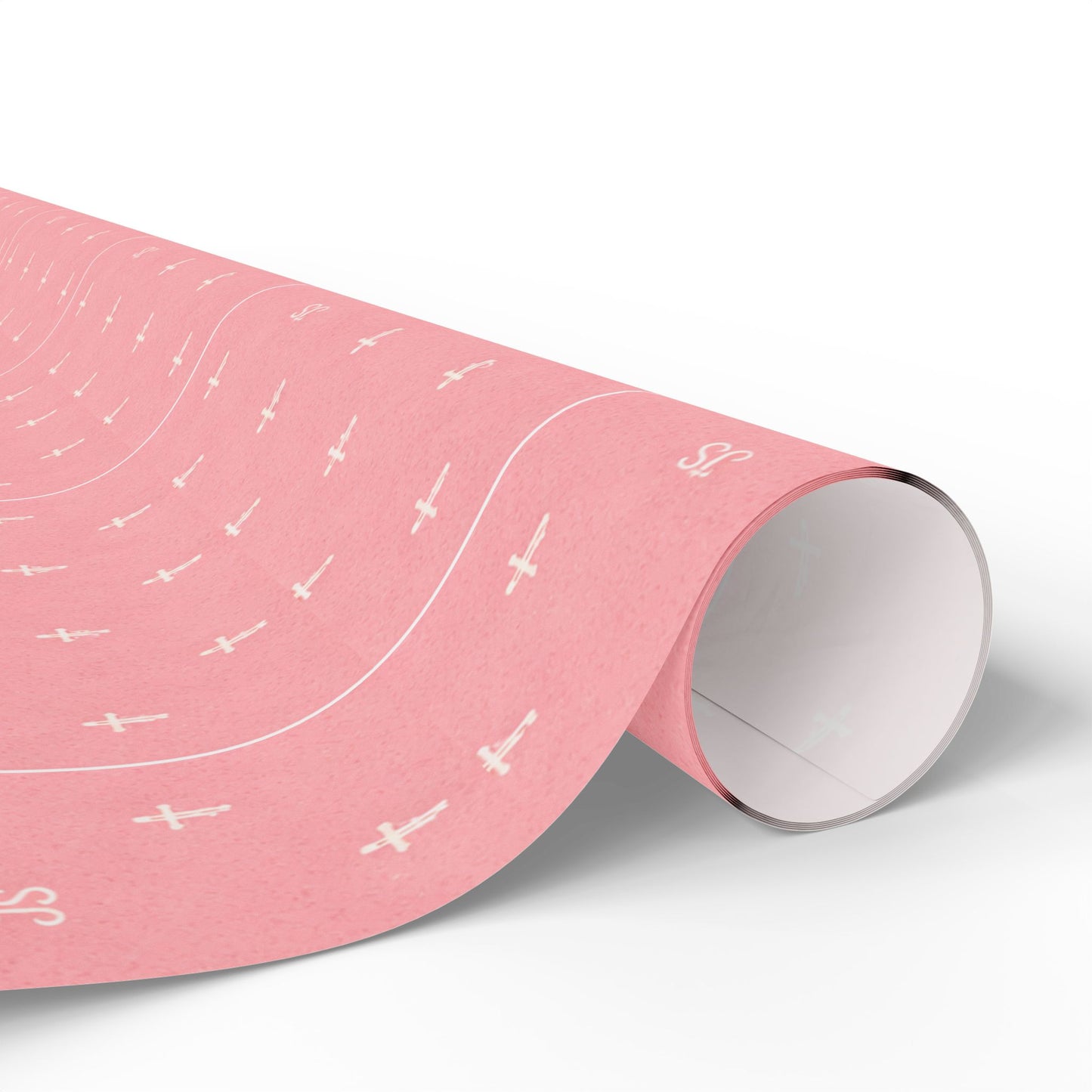 Joyfully Saved Signature Cross Wrapping Paper, Pink | gift wrap