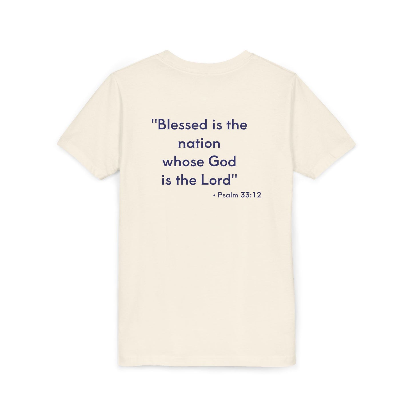 Youth Tee — Patriotic USA 250th Anniversary | "Blessed is the nation" (Psalm 33:12)