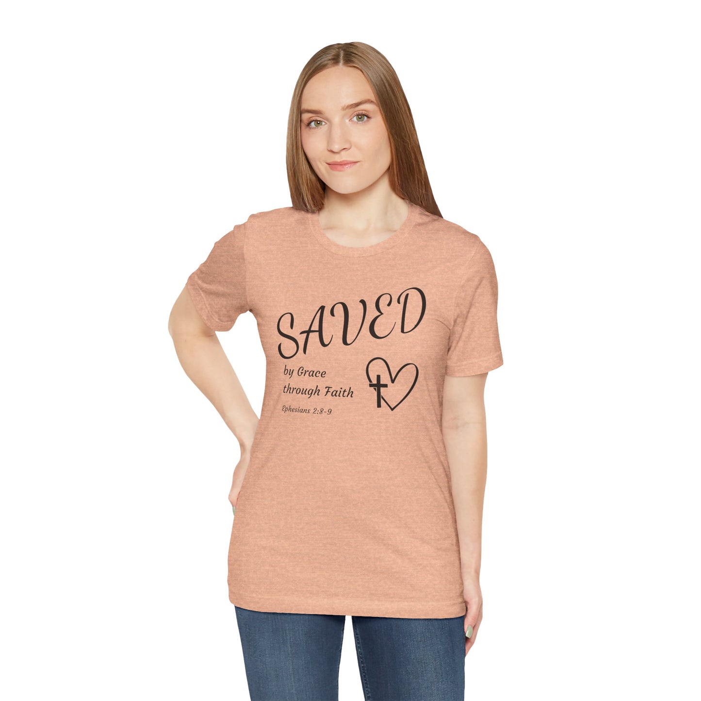 Ephesians 2:8-9 Christian T-Shirt — "SAVED by Grace through Faith" Tee