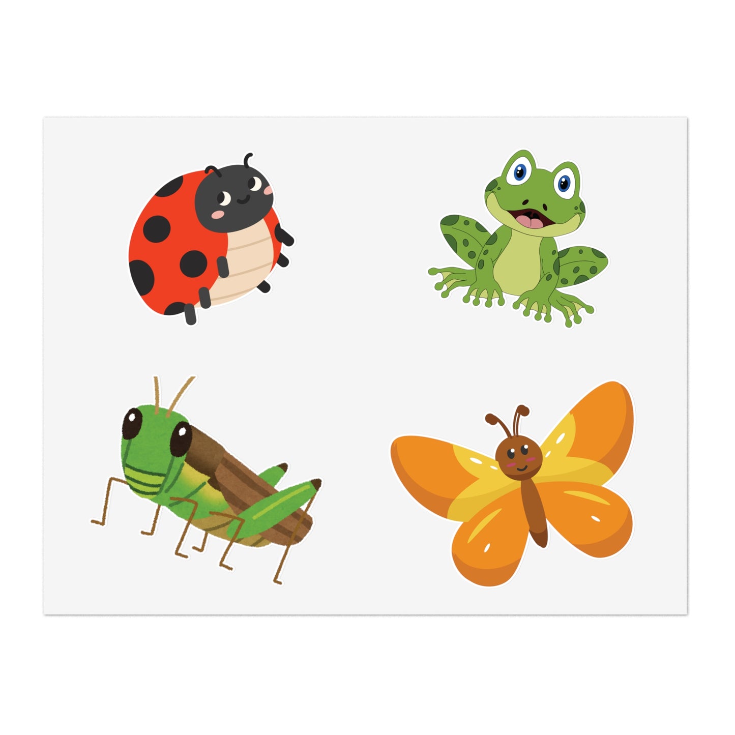 Cute Bug Sticker Sheet —VINYL Stickers for Kids, Scrapbooks & Planners