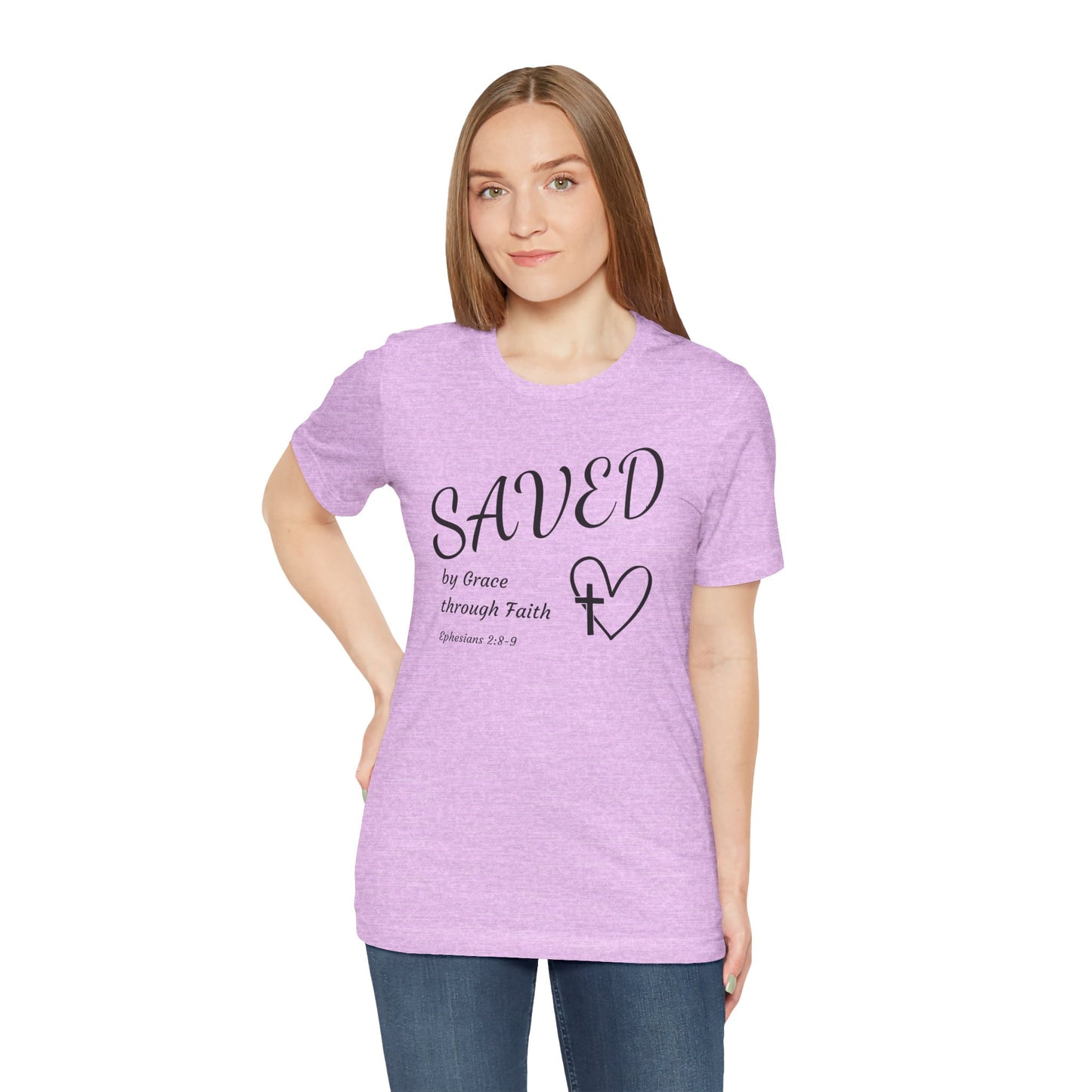 Ephesians 2:8-9 Christian T-Shirt — "SAVED by Grace through Faith" Tee