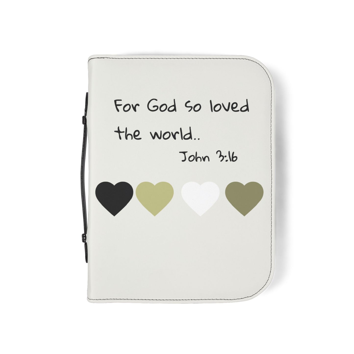 Bible Cover — "For God so loved the world... John 3:16" Heart Design