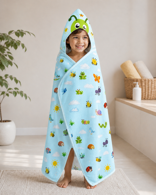 Frog Pattern Hooded Baby Towel | Christian verse (Psalm 150:6)
