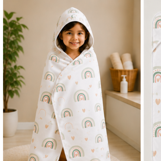 Rainbow Hooded Baby Towel | Christian verse (Genesis 9:13-16)