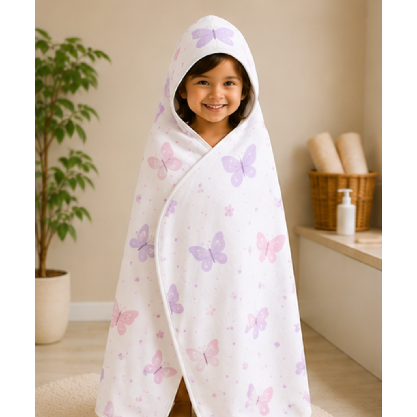 Butterfly Hooded Baby Towel | Christian  (Psalm 150:6)