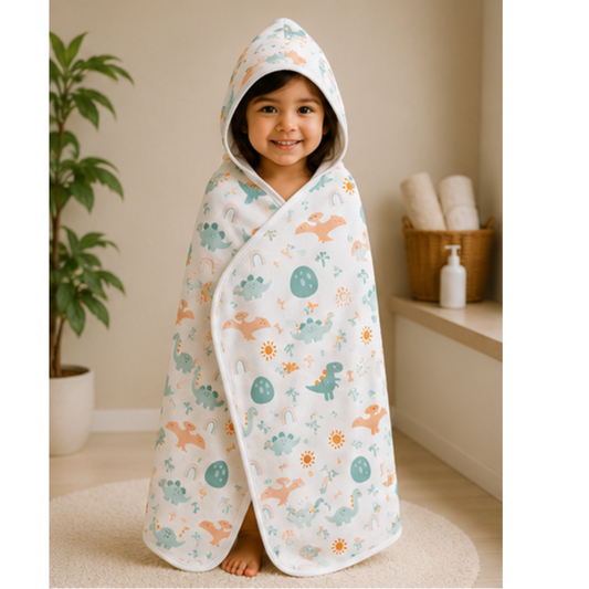 Dinosaur Hooded Baby Towel | Christian  (Psalm 150:6)
