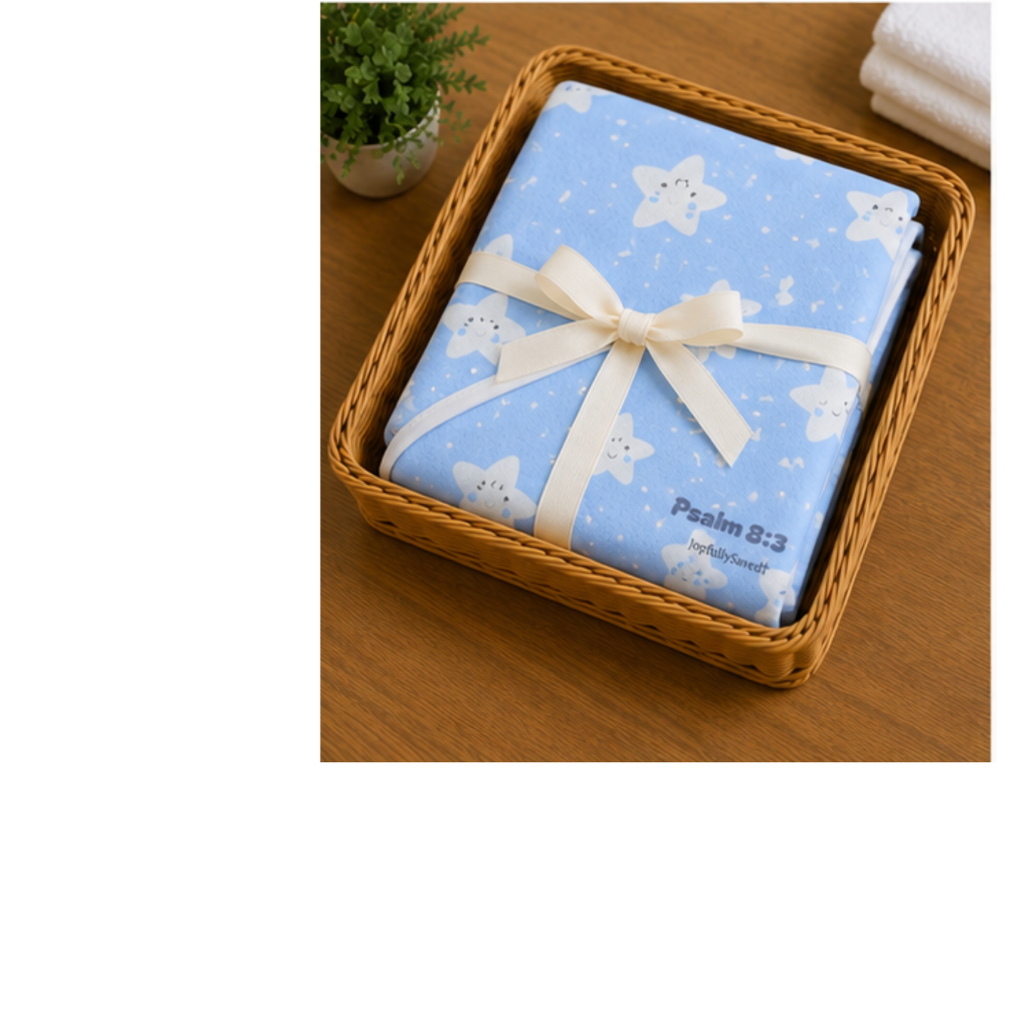Stars Hooded Baby Towel | Christian verse (Psalm 8:3)