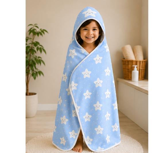 Stars Hooded Baby Towel | Christian verse (Psalm 8:3)