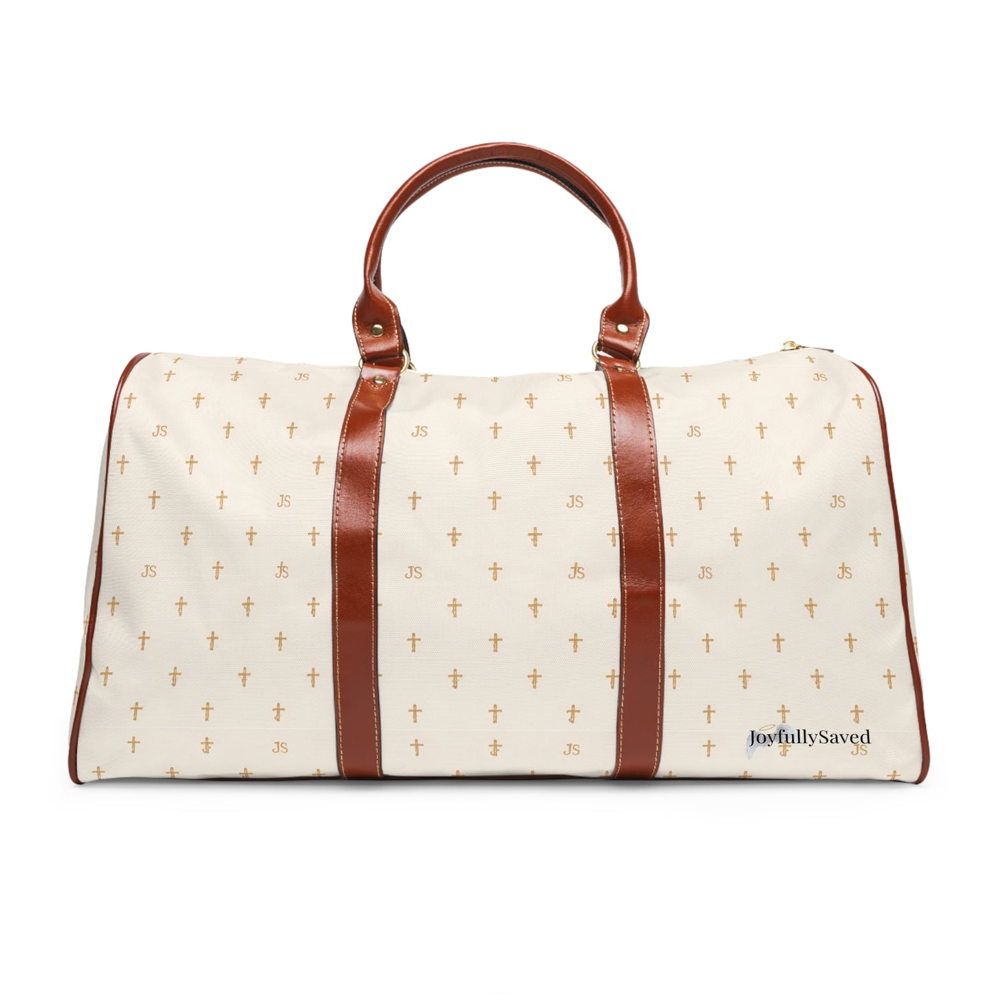 Christian Weekender Bag – Cross Pattern Travel Tote, Faith-Based Gift for Women
