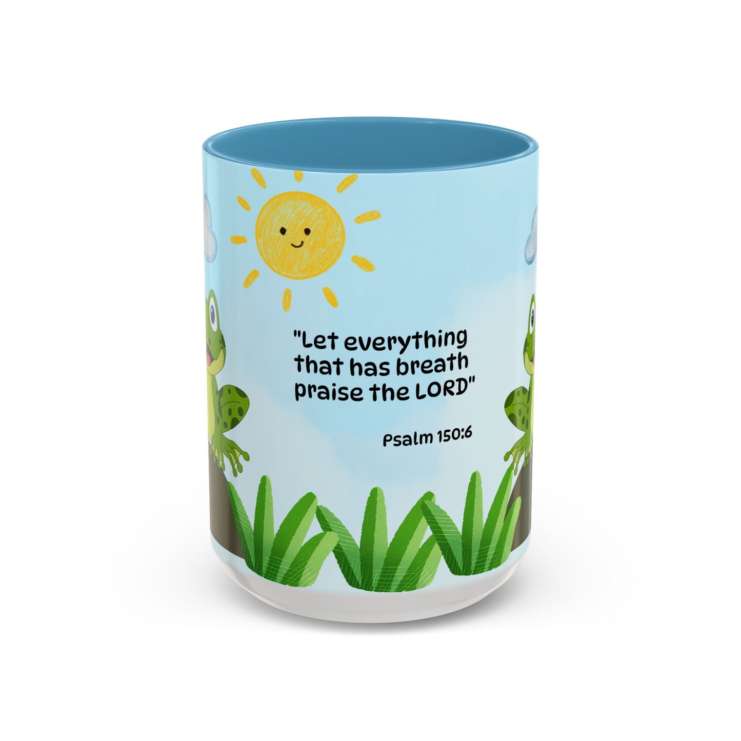 Frog Coffee Mug — Christian Ceramic Mug (Psalm 150:6)