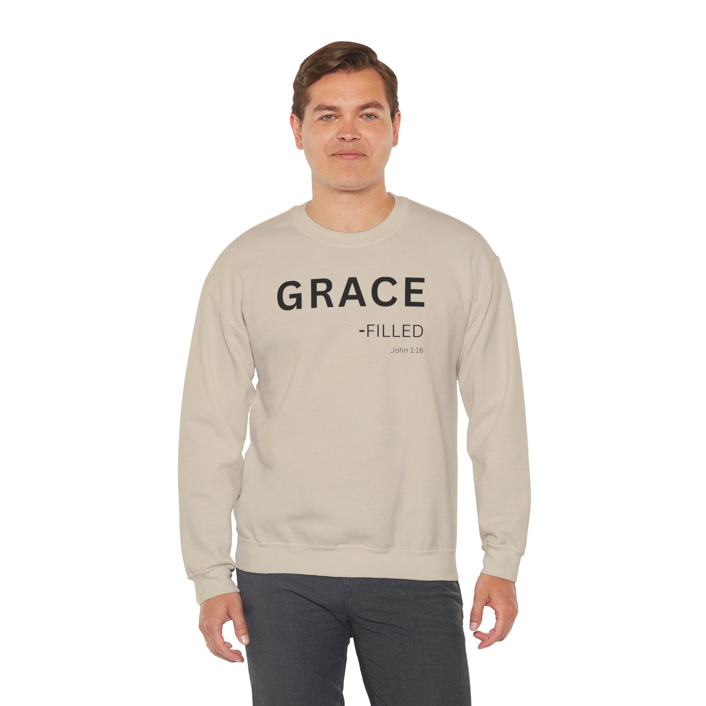 GRACE-filled Sweatshirt | Chritian Unisex clothing (John 1:16)