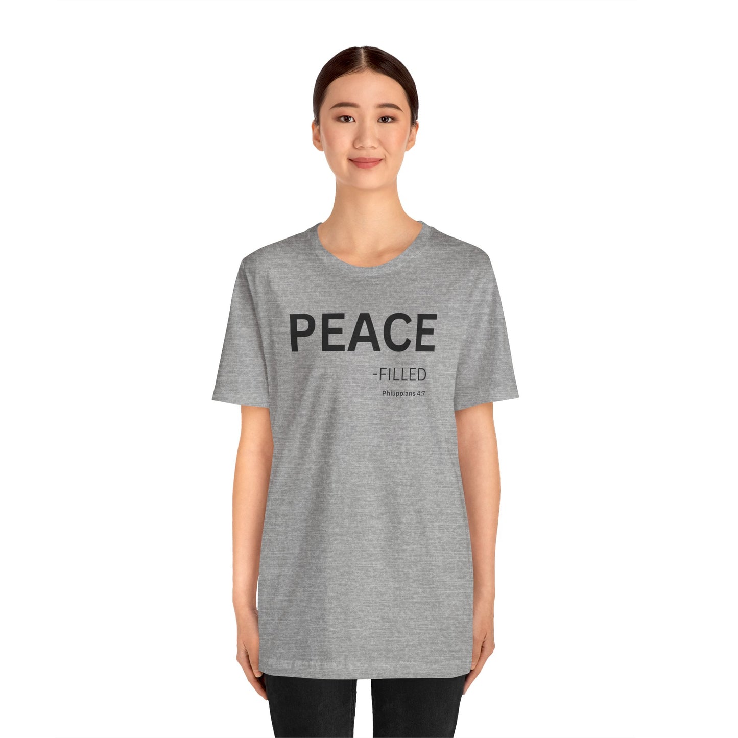 PEACE - filled - (Philippans 4:7)Philippians 4:7 (NIV)  | Christian Statement T-Shirt