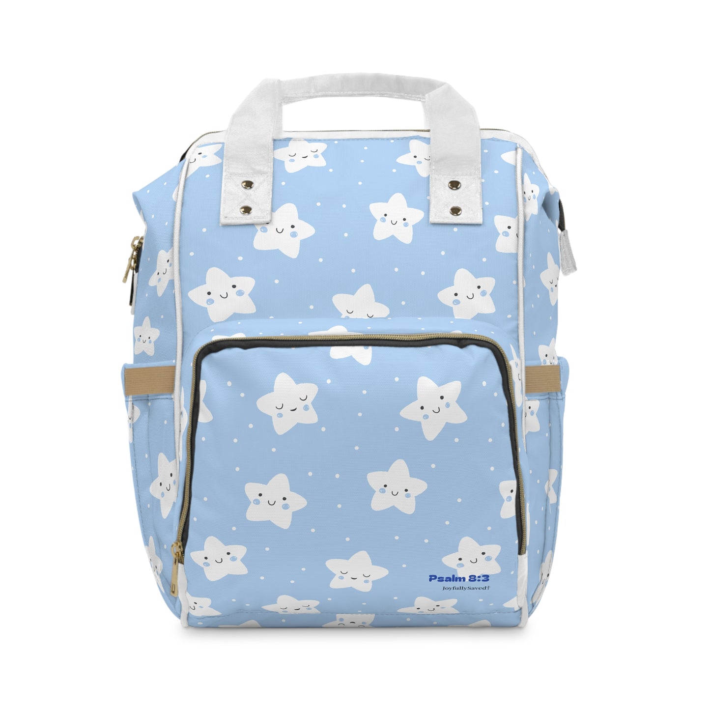Cute Starry Baby Diaper Backpack – Light Blue Multifunctional Nappy Bag