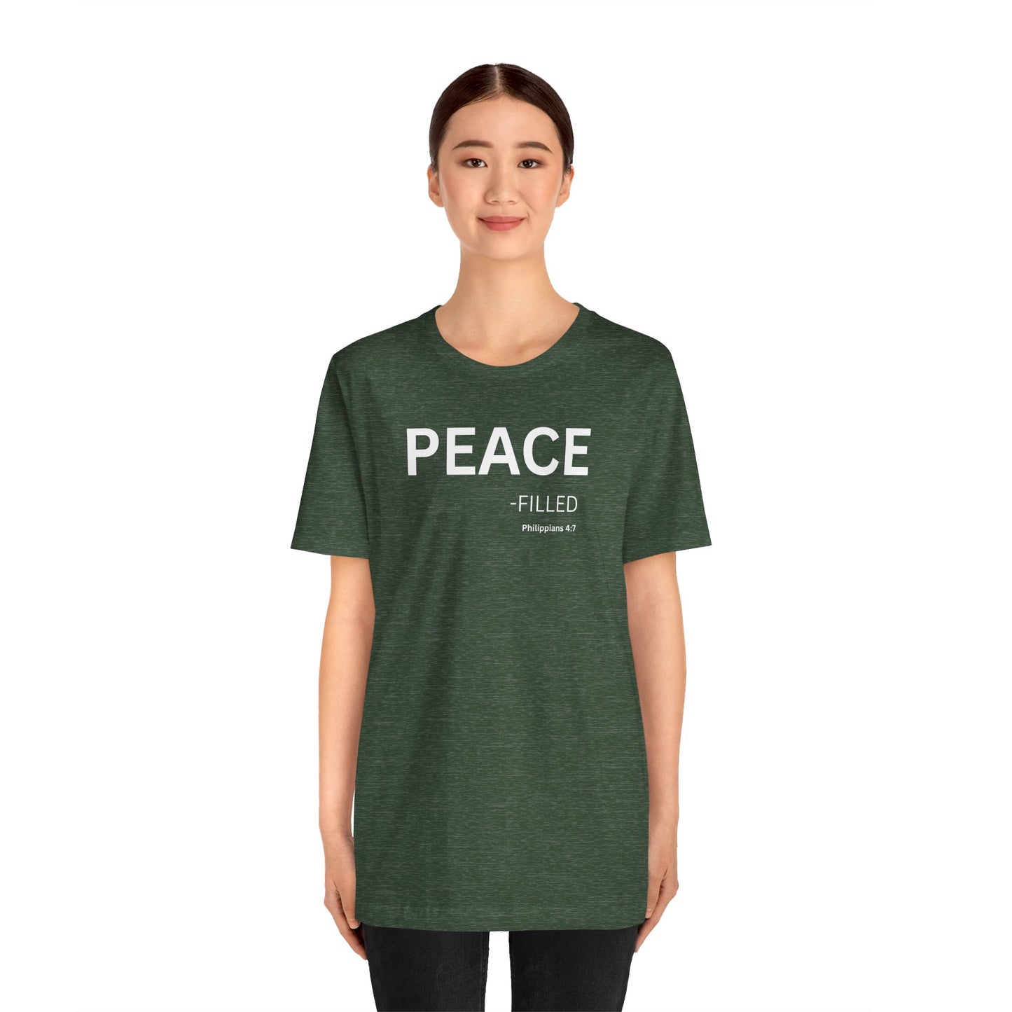 PEACE - filled - (Philippans 4:7)Philippians 4:7 (NIV)  | Christian Statement T-Shirt